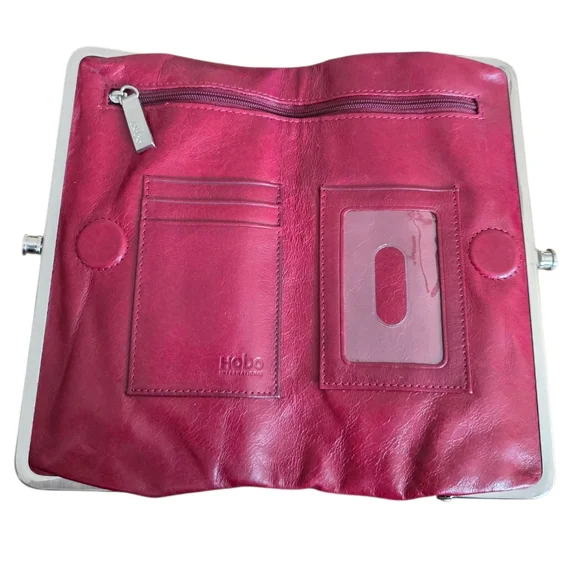 Hobo Lauren Leather Wallet Clutch Cardinal Red Retail $138 - Picture 10 of 12